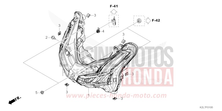 SCHEINWERFER von ADV 350 SPANGLE SILVER METALLIC (NHA49) von 2023